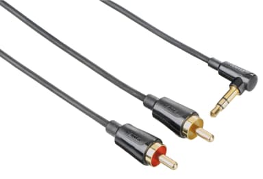 Hama kompositkabel, 90° 3.5 mm jack - 2 x RCA (0.75 m)