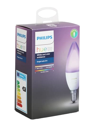 Philips Hue White and color ambiance pære 6.5W B39 E14