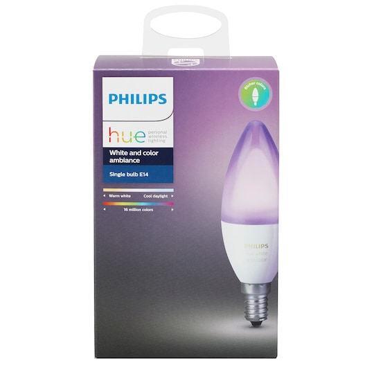 Philips Hue White and color ambiance pære 6.5W B39 E14