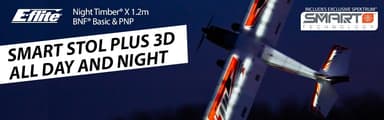 E-Flite Night Timber X BNF Basic m / AS3X og SAFE