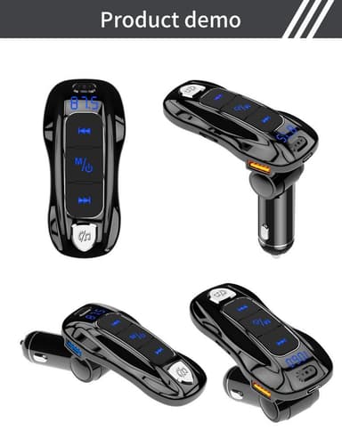 FM-sender og hurtigoplader, Bluetooth - Sort