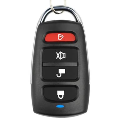 Fjernbetjening til garageport, 433 MHz, fire knapper - sort / sølv