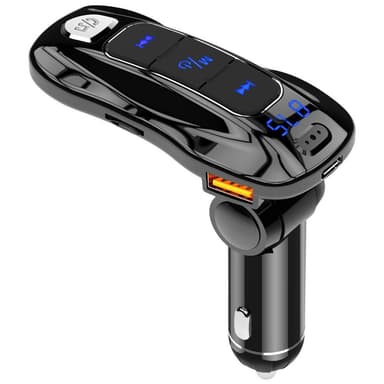 FM-sender og hurtigoplader, Bluetooth - Sort