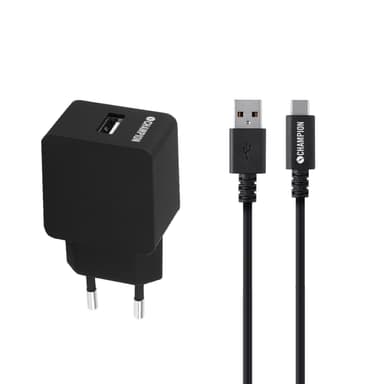 Opladning & synkroniseringssæt USB-C 2.4A Sort