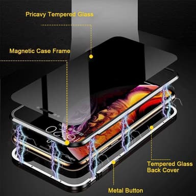 Mobildæksel i dobbeltsidet hærdet glas til iPhone 6 Plus - sort