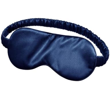 Sovmask av silke Mørkeblå