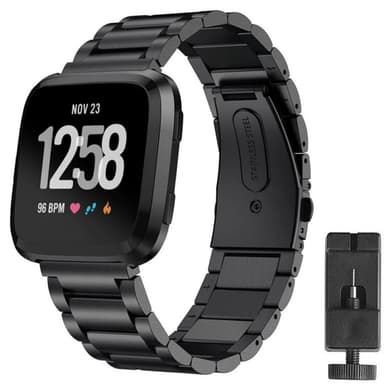 Armbånd Rustfri stål Fitbit Versa 2 - Sort