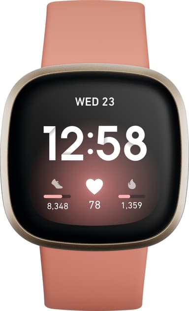 Fitbit Versa 3 smartwatch (pink clay/soft gold aluminium)