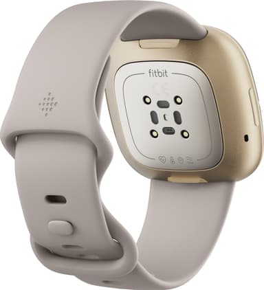 Fitbit Sense smartwatch (lunar white/soft gold rustfrit stål)