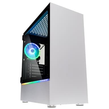 Kolink Bastion Midi-Tower Case - Whtie - Tempered Glass