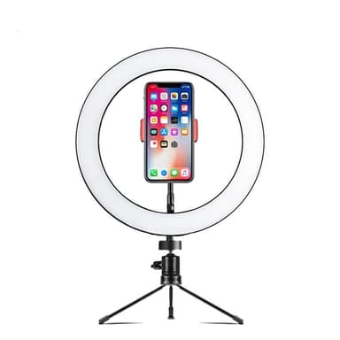LED-ringlys 30 cm i diameter med mobil holder med stativ 10 trin dæmpbar tre lys-tilstand selfie lampe ring lampe ring lys