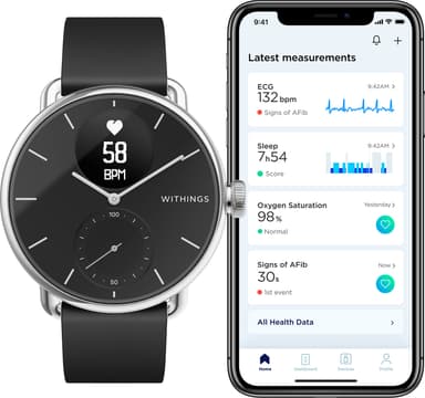 Withings ScanWatch hybrid smartwatch 38 mm (sort)