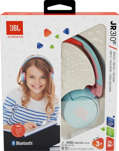 JBL Jr. 310BT on-ear trådløse høretelefoner (blå/pink)