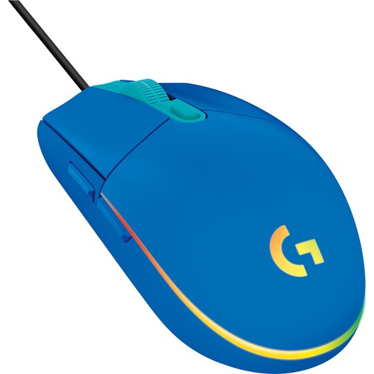 Logitech G203 Lightsync USB Bluetooth gaming mus (blå)