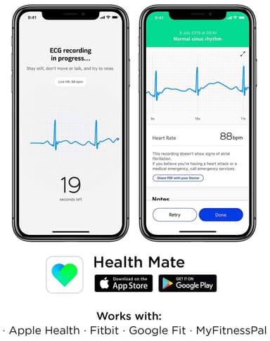 Withings Move ECG analogt ur 38 mm (sort)