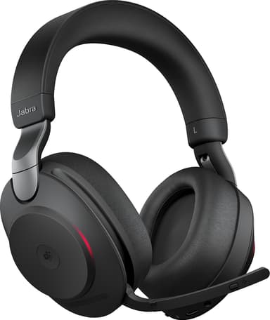 Jabra Evolve2 85 L380a MS Stereo headset med opladerstander (sort)