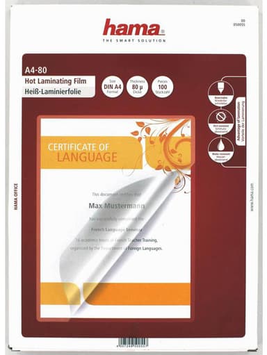 Hama A4 lamineringsfolie 80 µm - 100 ark