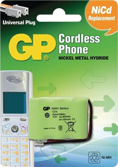 Genopladelige Ni-MH-batteri 3.6 V 600 mAh 1-Bobler