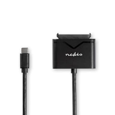 Harddiskadapter | USB-C | SATA | Universal | Med strømforsyning
