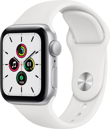 Apple Watch SE 40mm GPS (silver alu/hvid sportsrem)