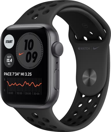 Apple Watch Nike SE 44mm GPS (grey alu/sort sportsrem)