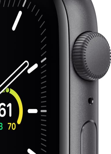 Apple Watch SE 44mm GPS (gray alu/sort sportsrem)