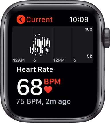 Apple Watch SE 44mm GPS (gray alu/sort sportsrem)