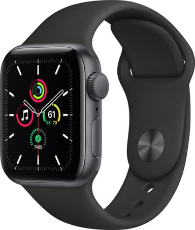 Apple Watch SE 40mm GPS (space gray alu/sort sportsrem)