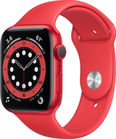 Apple Watch Series 6 44mm GPS (rød/rød sportsrem) | Elgiganten