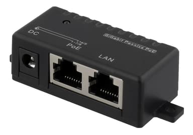 DELTACO PoE Gigabit injector for PoE/PoE+, 1000Mbps, 48V/1A, black