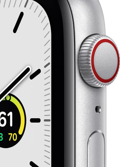 Apple Watch SE 44mm GPS+4G LTE (silver alu/hvid sportsrem)