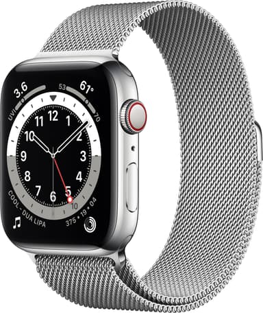 Apple Watch Series 6 44mm GPS+4G LTE (silver steel/sølv Mil. loop)