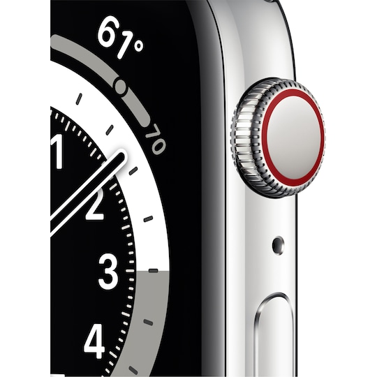 Apple Watch Series 6 44mm GPS+4G LTE (silver steel/sølv Mil. loop)