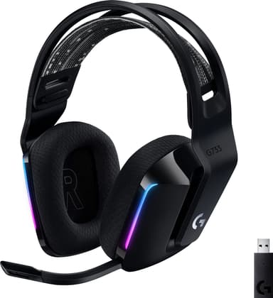 Logitech G733 Lightspeed RGB gaming headset (sort)