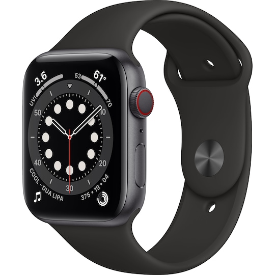 Apple Watch Series 6 44mm GPS+4G LTE (space grey alu/sort sportsrem)