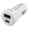 DELTACO car charger, 5 V, 3 A, 15 W, USB-C female, USB-A female, white