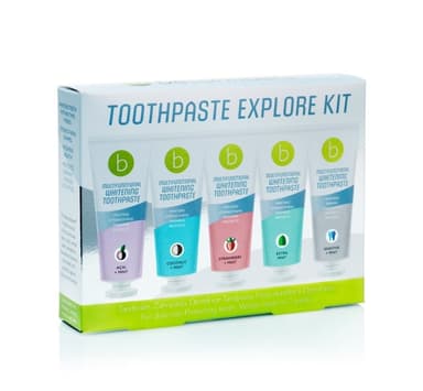 Beconfident® multifunktionel tandpasta - Explore Kit fem varianter (25 ml).
