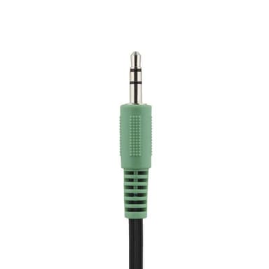 DELTACO høretelefon, volumekontrol, 2,5m kabel, sort/guld