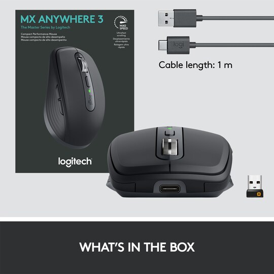 Logitech MX Anywhere 3 trådløs mus (graphite)