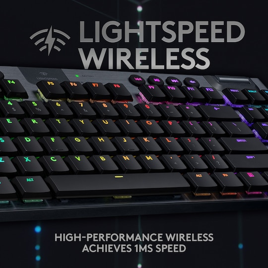 Logitech G915 Lightspeed trådløst gaming tastatur (GL Clicky switches)