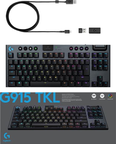 Logitech G915 Lightspeed trådløst gaming tastatur (GL Clicky switches)