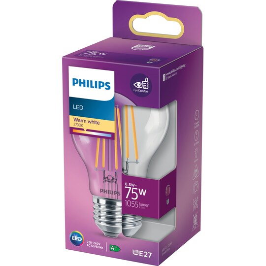 Philips LED-elpære 8.5W E27