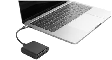 HyperDrive USB-C Pro 3-i-1 kortlæser (sort)