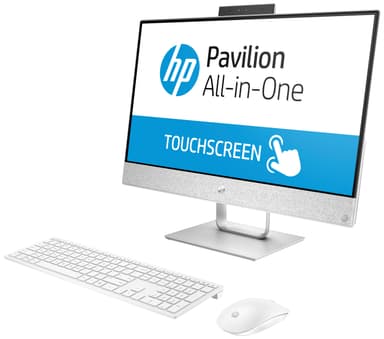 HP Pavilion 24-x005no 23.8" AIO stationær pc (sølv/hvid)