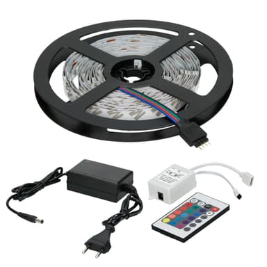 ECD Germany 2 x LED Stribe 1 x RGB LED fjernbetjening 24 knapper 1 x Power Adapter
