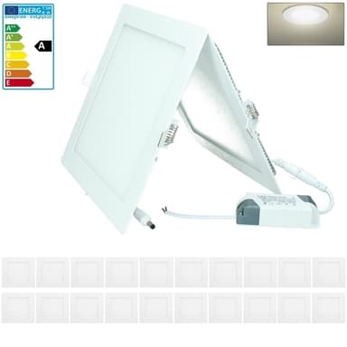 ECD Germany-pakke med 20 LED-forsænkede lygter 18W - lofts spotlight til