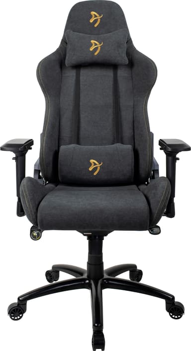 Arozzi Verona Signature Soft Fabric gaming stol (grå med guld logo)