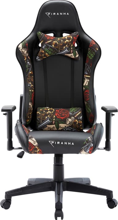 Piranha Bite gaming stol (guns and roses design)