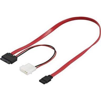 DELTACO Slimline SATA-kabel til f.eks. Slimline DVD-afspillere, strøm