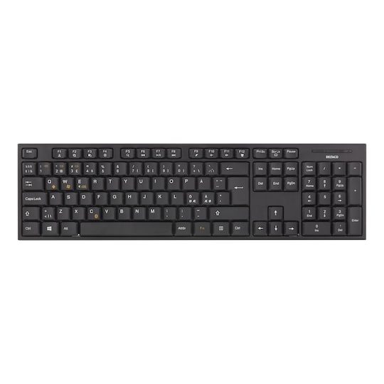 DELTACO Bluetooth Keyboard, Pan Nordic Layout, Win/MacOS/iOS/Android,